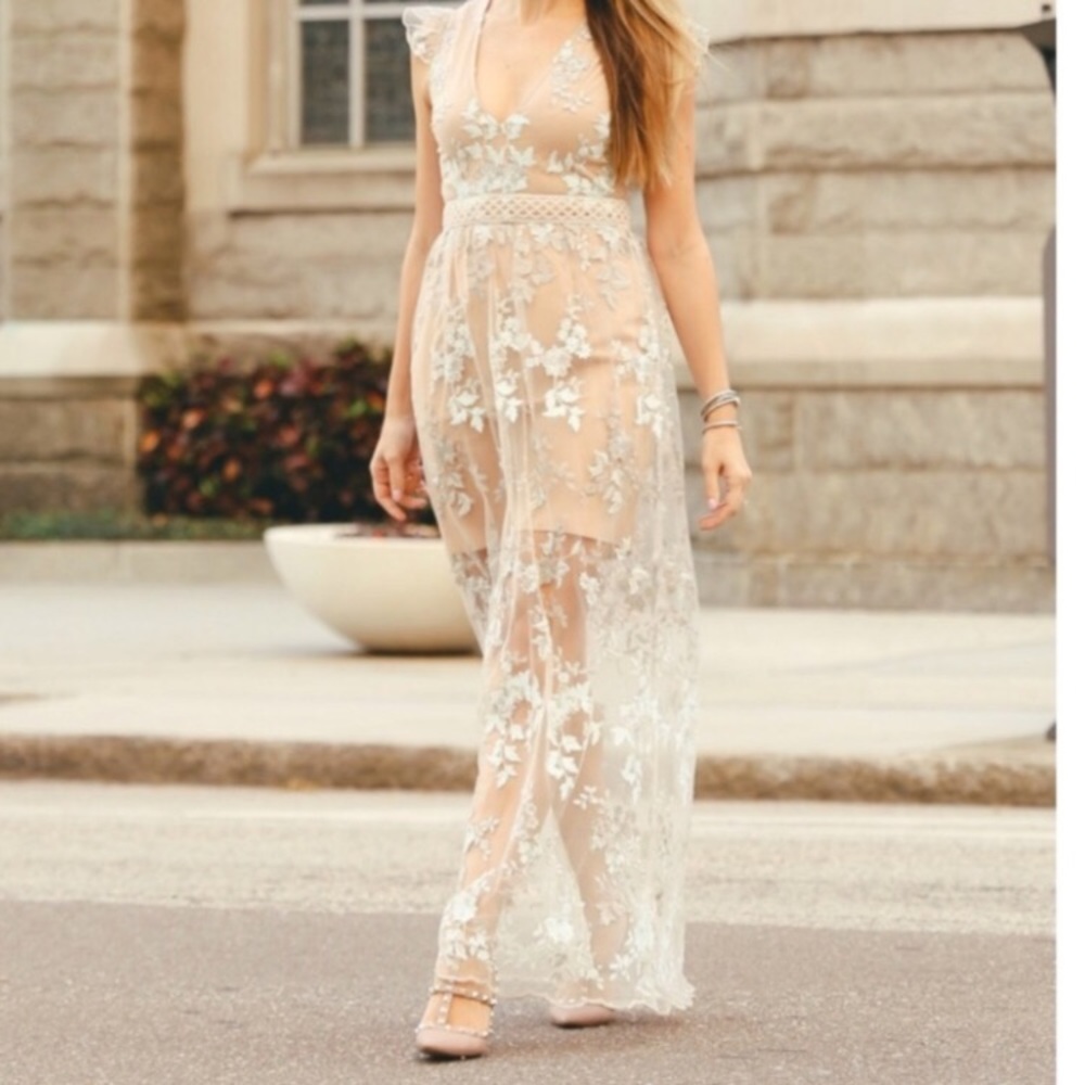 Wayf Oakfield embroidered maxi dress